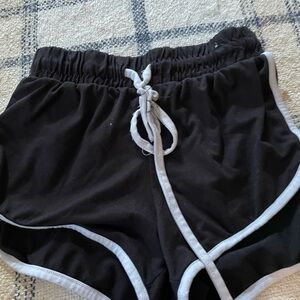 Rue21 Black and White Athletic Shorts with Elastic Waistband(tangled)
